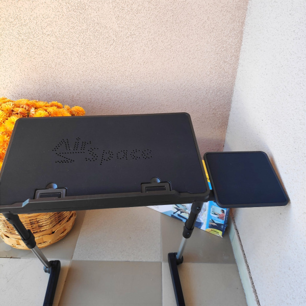 Складной cтолик-трансформер для ноутбука/планшета с охлаждением (1 вентилятор) AirSpace с подставкой